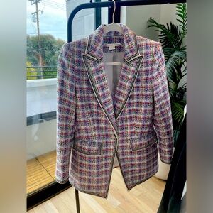 Veronica Beard Etney tweed Dickey jacket light violet